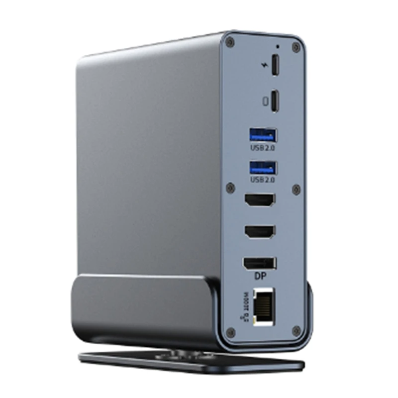 USB C 도킹 스테이션 트리플 모니터 멀티 포트 도킹 스테이션, Dell Windows Macos용 C 타입 허브-HD, 15 in 1, 4K60hz