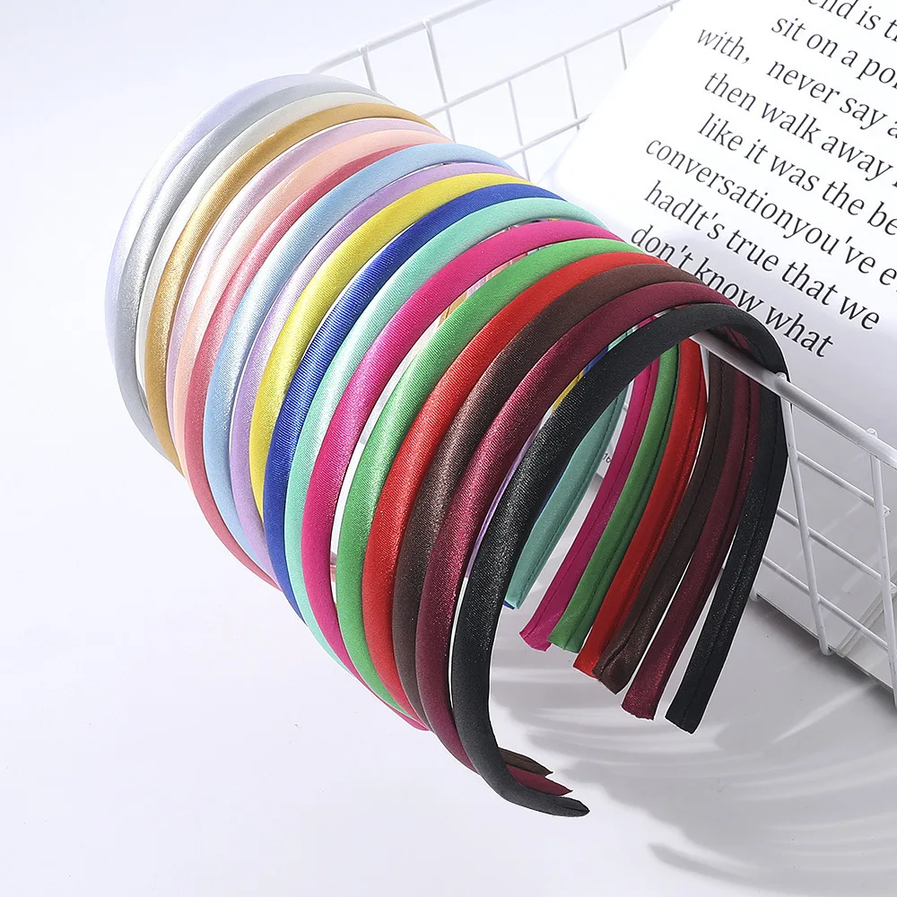 5/10PCS  Candy girl  Satin Headbands for Women  1cm Non-slip Fashion  bands Ribbon Hair Bands DIY  for Girl Daily and Party