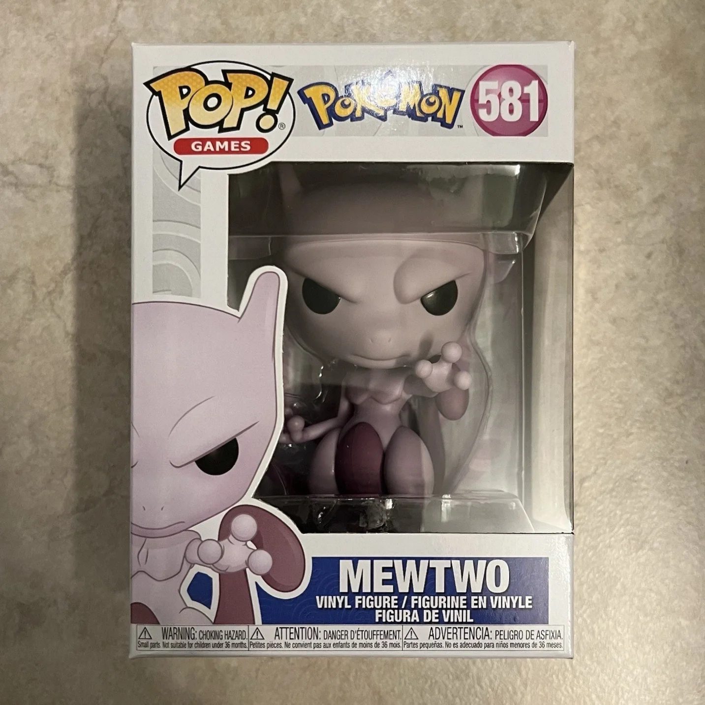 FUNKO POP Mewtwo # 581 Pokemon Anime figura coleccionable edición limitada estatuilla 3,75 pulgadas figuras de vinilo decoración juguete para regalo