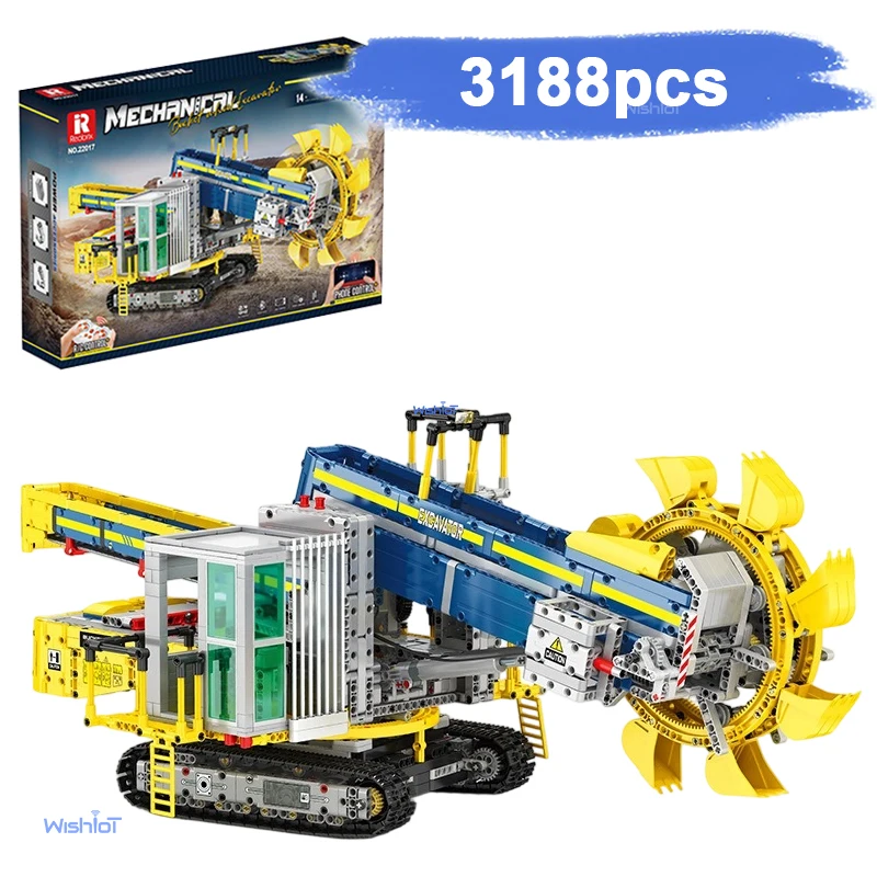 

Высокотехнологичный ковшовый экскаватор 22017, модель сборки, игрушки, блоки MOC, инженерная серия, радиоуправляемый автомобиль, управление через приложение, подарок для ребенка