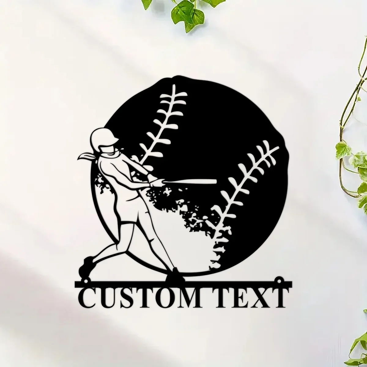 Custom Softball Metal Sign, Softball Player Name Sign, Gift for Her, Game Room Decor, Wall Decor, Swing Bat Girls Room Decor