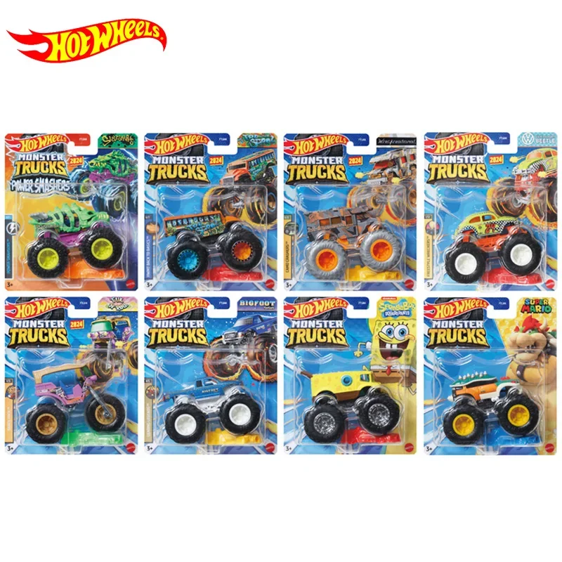 Original Hot Wheels Monster Trucks Car Diecast Leading Legends Bigfoot Freestyle Wreckers Vehicle Toys for Boys Birthday Gift