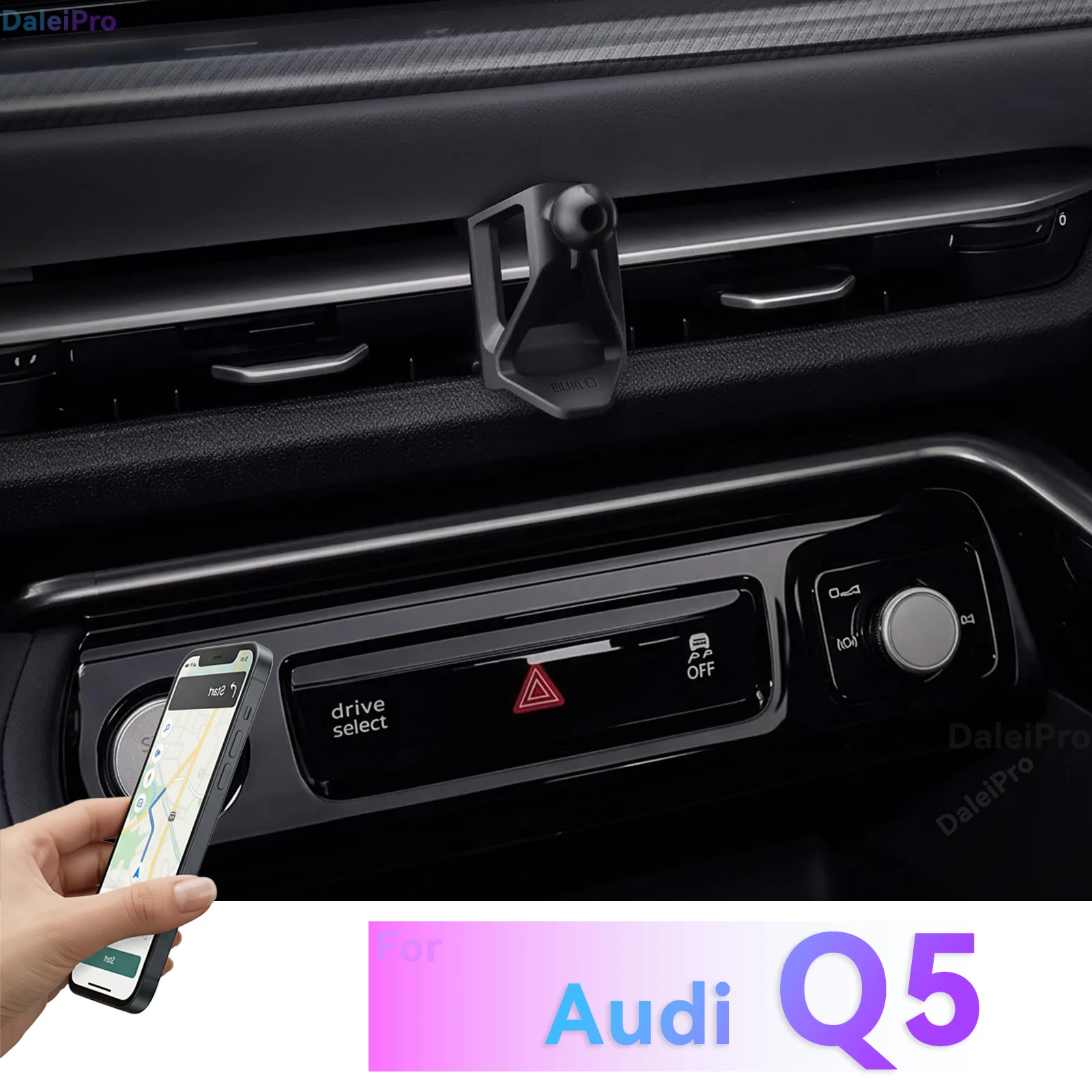 Für Audi Q5 GU 2025 2026 2027 Auto-Handyhalterung, 2-in-1 Halterung & Basis-Kit, OEM Clip-On Design Auto-Handyhalterung Basis für Audi SQ5