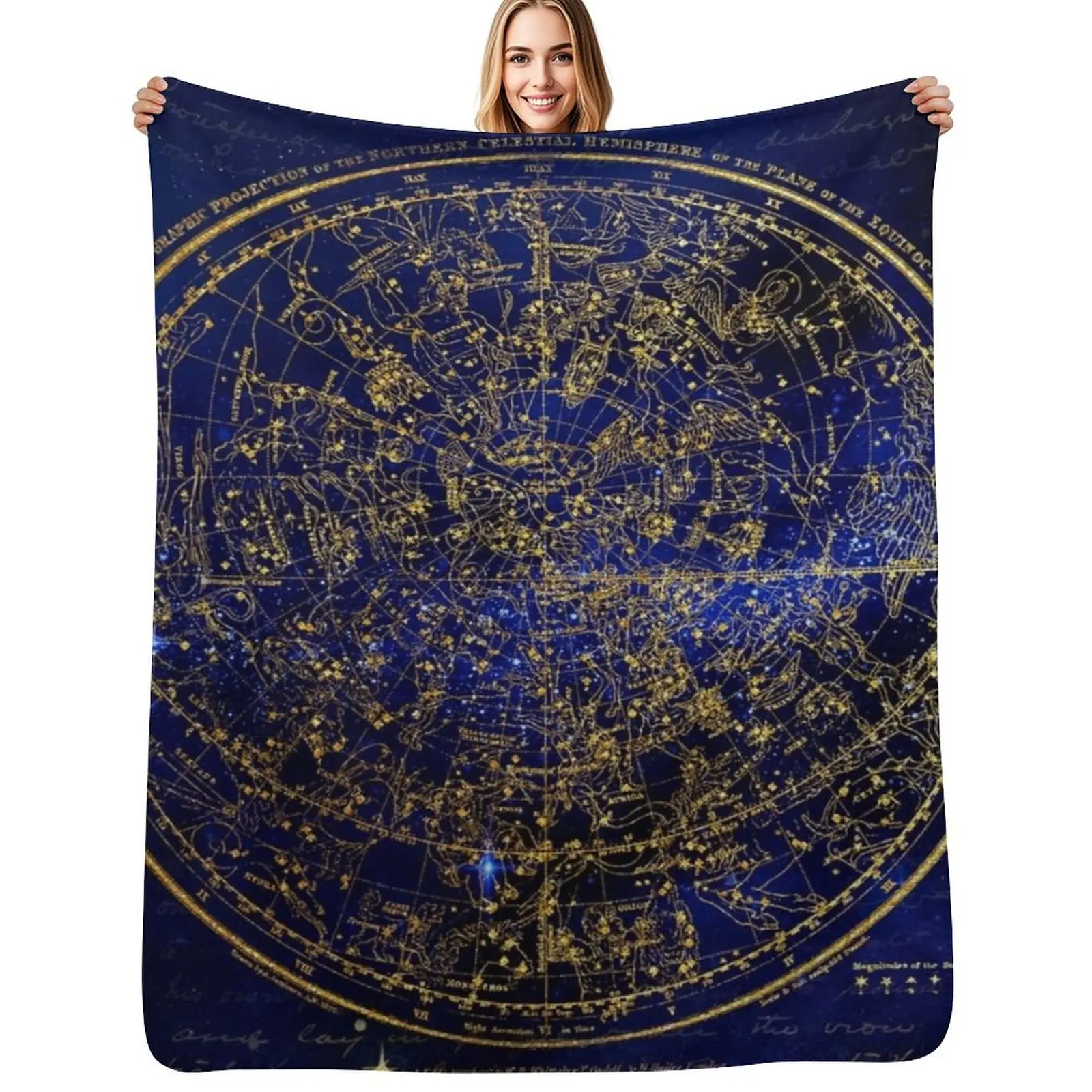 Northern Hemisphere Constellations Star Map Throw Blanket Blankets For Baby for sofa Camping Bed Fashionable Luxury St Blankets