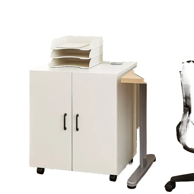 for Side Cabinet Edge Few Printer Cabinet Floor to Ceiling Copier Workbench Mobile Low Cabinet with Pulley Large Printer Base