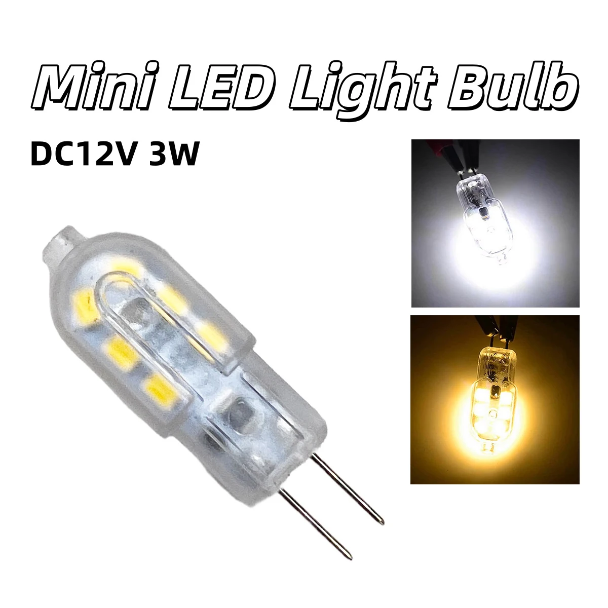 

1​0pcs 3W G4 LED Light Bulb 3000-6000K DC12V Cool/Warm White Mini Lamp House Lighting Home Bedroom Milky White Shell LED Bulb