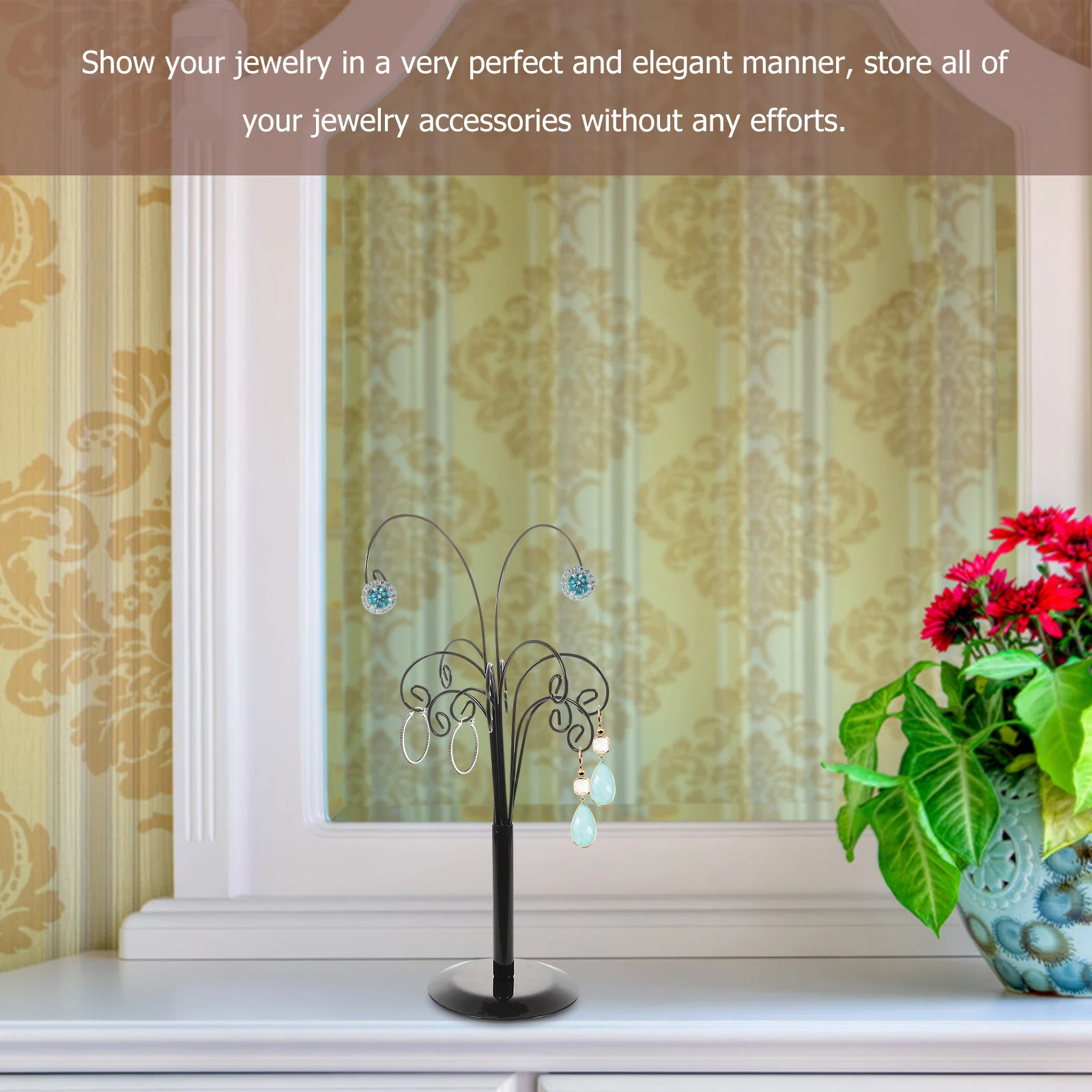 Jewelry Display Rack Metal Earring Holder Organizer Stand For Desktop Necklace Storage Jewelry Shop Rack Earring Display