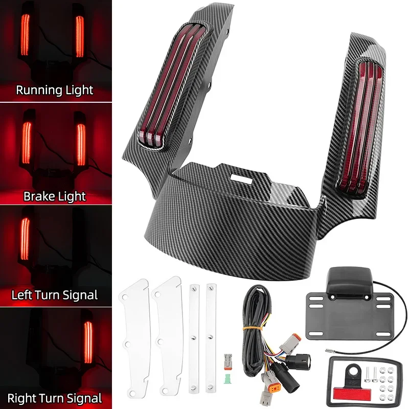 

Motorcycle LED Turn Signal Tail Light Rear Fender Extension Fascia For Harley Touring Electra Street Glide FLTRX 2014-UP