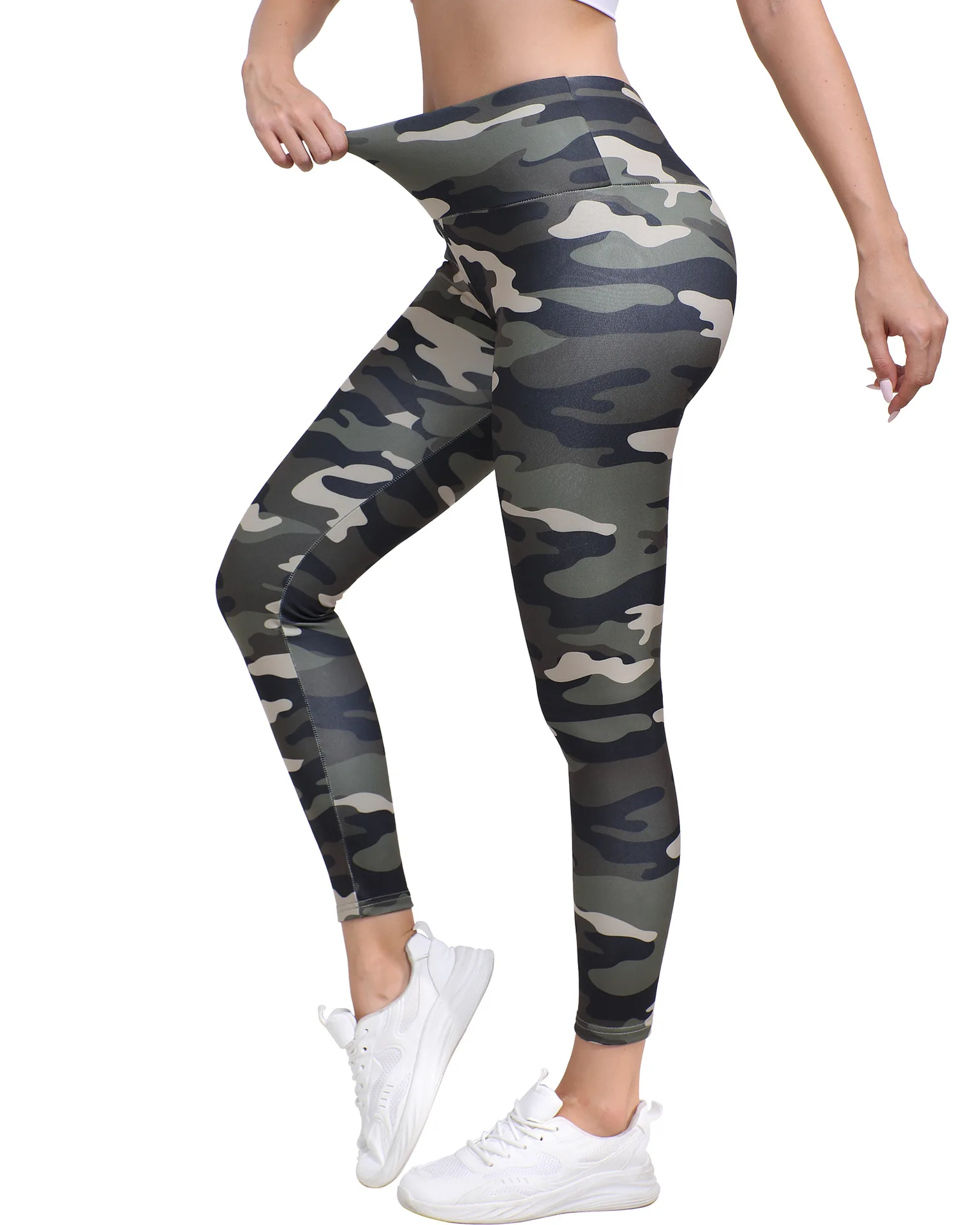 Army Camouflage Leggings, High Waist Tummy Control Butt Lifting Gym Fitness Pants