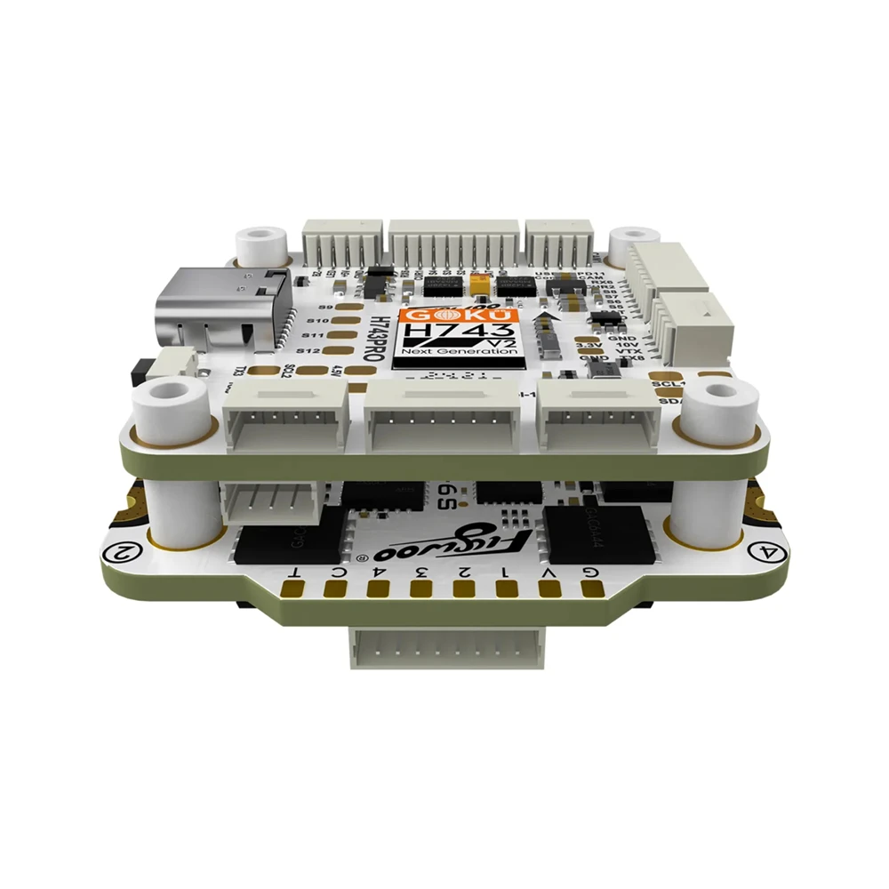 

Полетный контроллер Flywoo GOKU H743 PRO 55A 32Bit 128K AM32 3-6S 4-в-1 ESC Stack для FPV-дронов, совместим с DJI O4 / O4 Pro