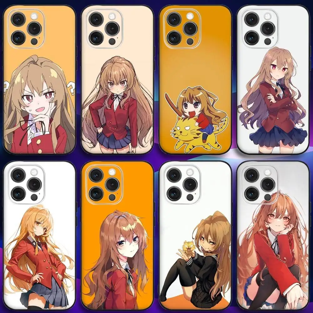 

T-Taiga Toradora Aisaka Phone Case For iPhone 16e,16,15,14,13,12,11,Pro,X,XS,Max,XR,Plus,Mini Soft Black Cover