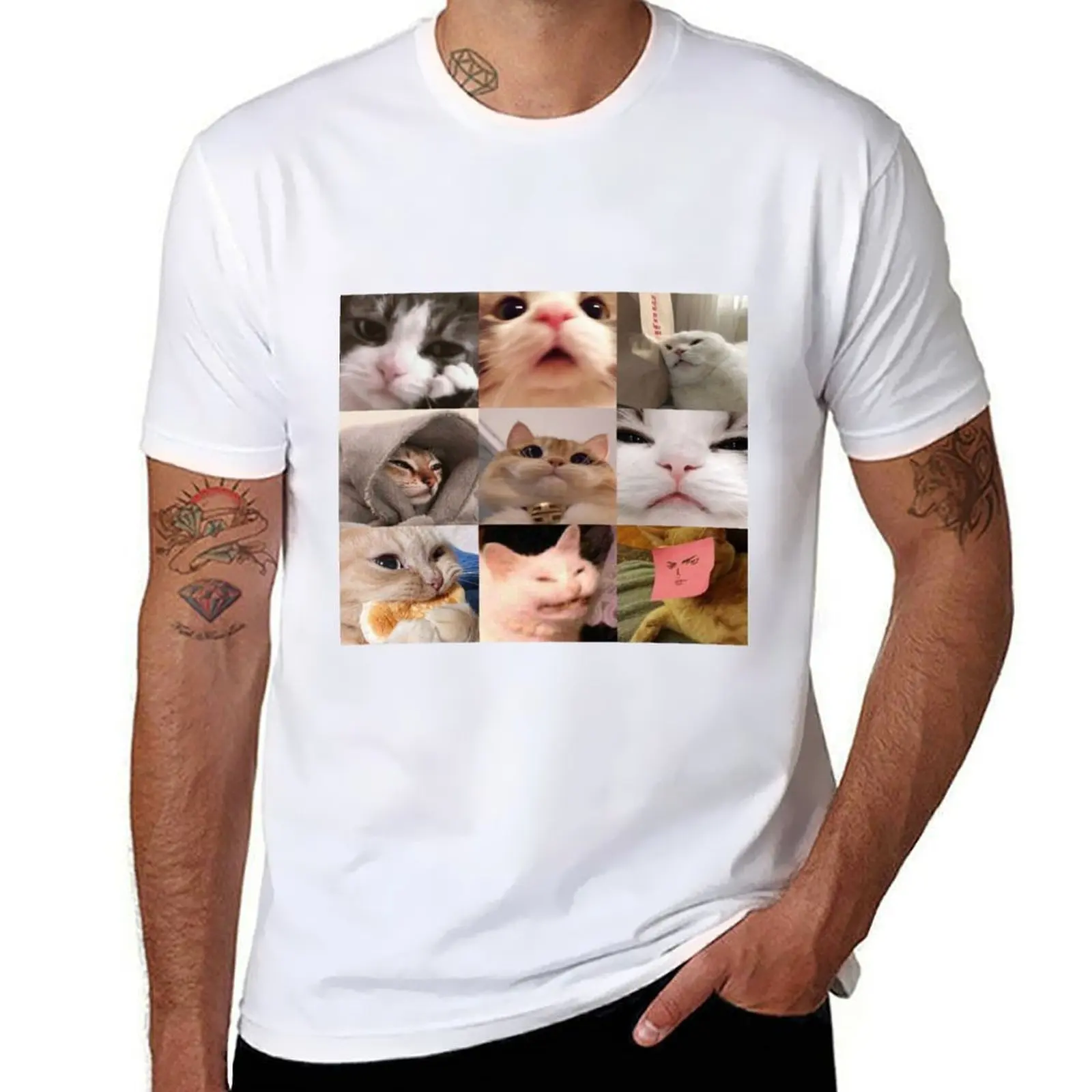

Meme Cats 2.0 T-Shirt man t shirt heavy cotton t shirt man casual T-Shirt