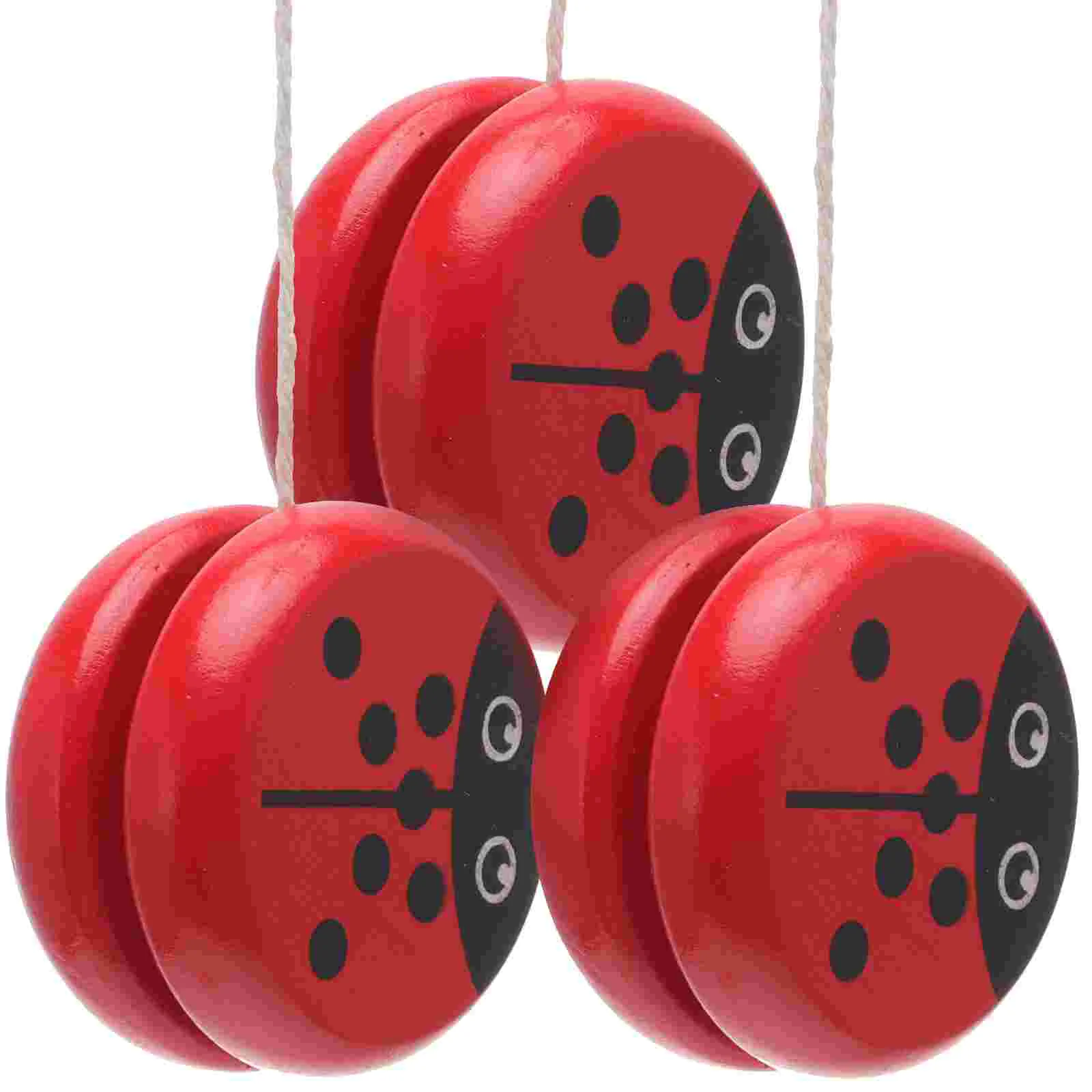 3 Pcs Yoyo Ball Toy Artificial Decorations Mermaid Wooden Kids Bamboo Child Handle