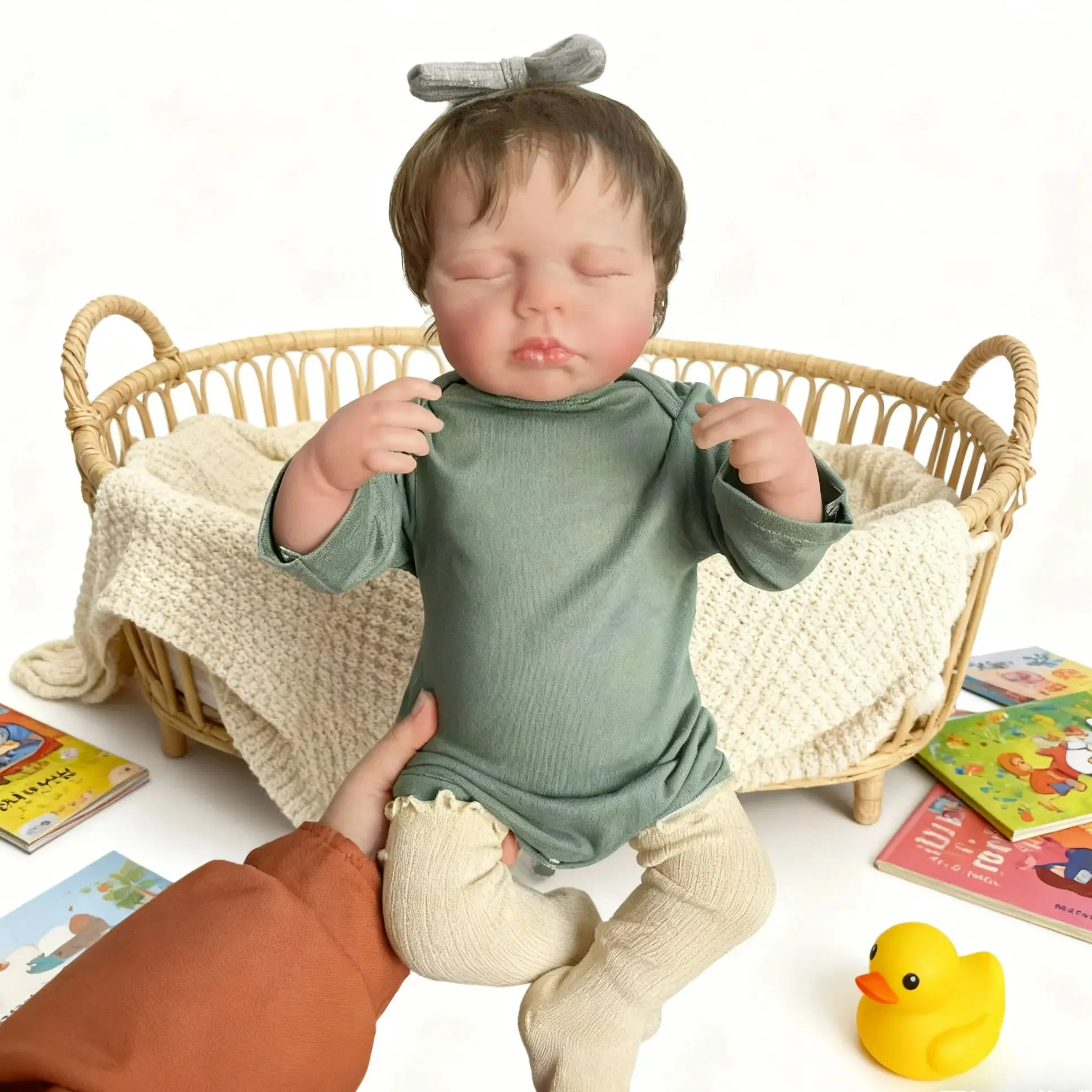 48 سنتيمتر نابض بالحياة تولد من جديد دمية LouLou مع كامل الفينيل الجسم عيون قريبة اليد الجذور الشعر ثلاثية الأبعاد الجلد مرئية الأوردة تحصيل دمية طفل Gi