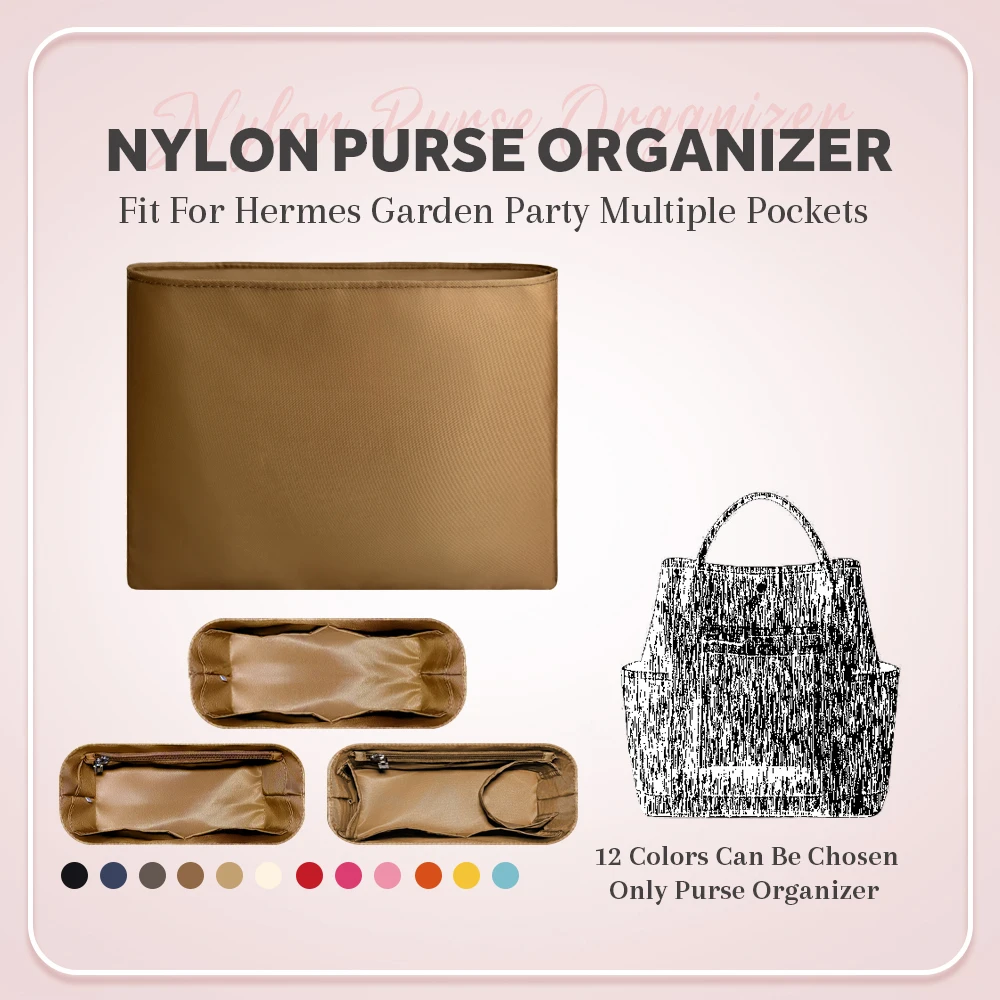 

Nylon Purse Organizer Insert, New Inside Storage Bag Organizer Insert Fit for Hermes Garden Party Multiple Poches Inner Bag