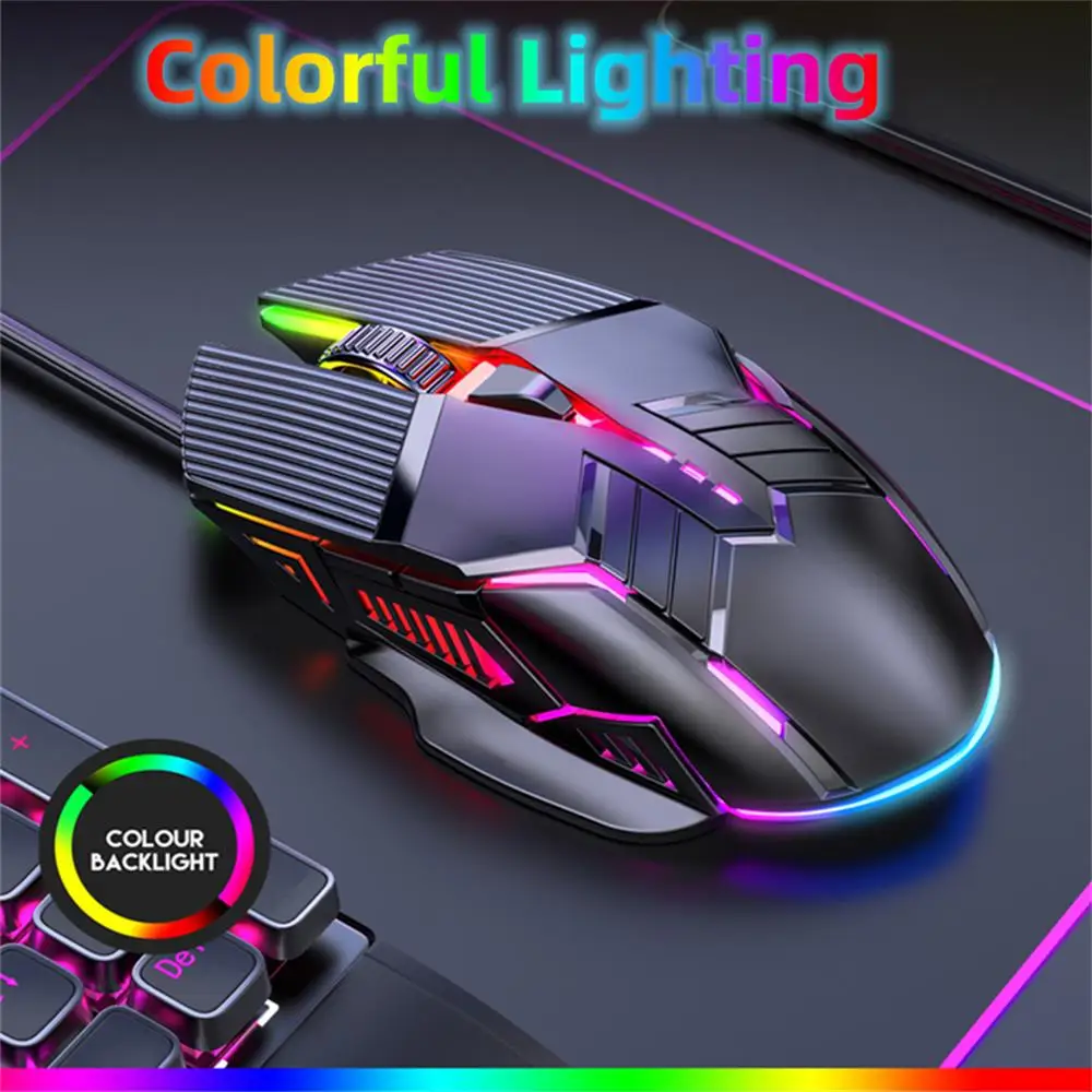 

Проводная USB игровая мышь, светодиодная красочная светящаяся кнопка, проводная мышь 1200/1600/2400/3200 точек на дюйм для настольных ПК, компьютеров, ноутбуков, мышей