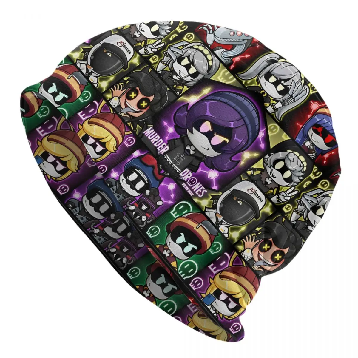 Murder Drones Fanart Chibis Chemo Beanie Unisex Winter Wear Skullies Caps Uzi Doorman Bonnet Knitted Hat