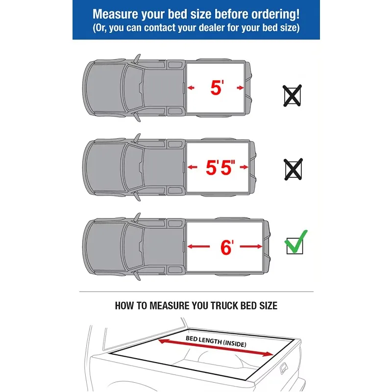 Factory Wholesale Soft-rolled Truck Bed Cover Multifunctional Tail Plate for Ford Pickup Truck 6-foot Bed (71.999 Inches)