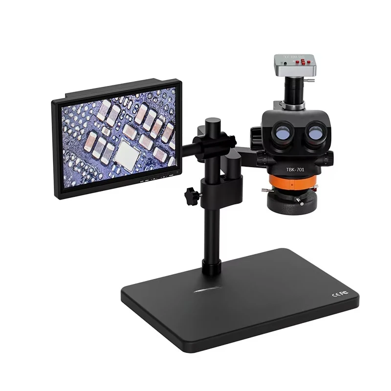 

High Precision TBK-701 Trinocular Stereo Microscope 7-50X 48MP CCD for Mobile Phone Repair