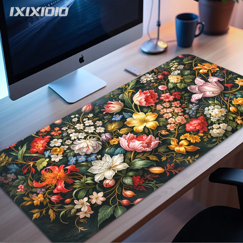 Colorful Flowers Mouse Pad Gaming XL New HD Mousepad XXL Mechanical Keyboard Pad Soft Carpet Non-Slip Laptop Desktop Mouse Pad