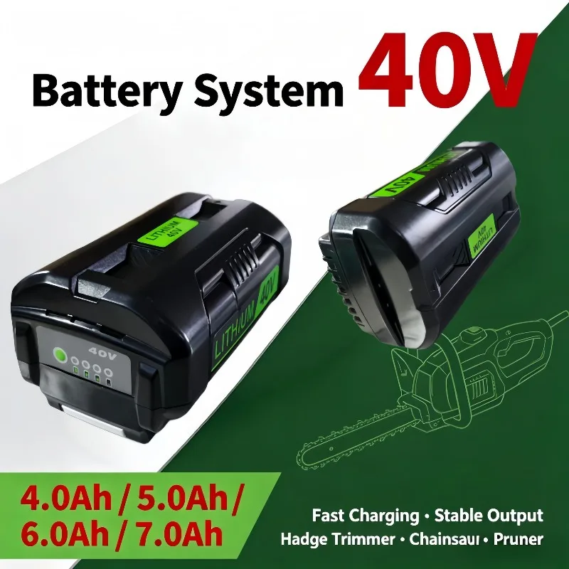 40V 4.0Ah 5.0Ah 6.0Ah 7.0Ah Li-ion Battery + Charger For Garden Power Tools OP4026 OP40601