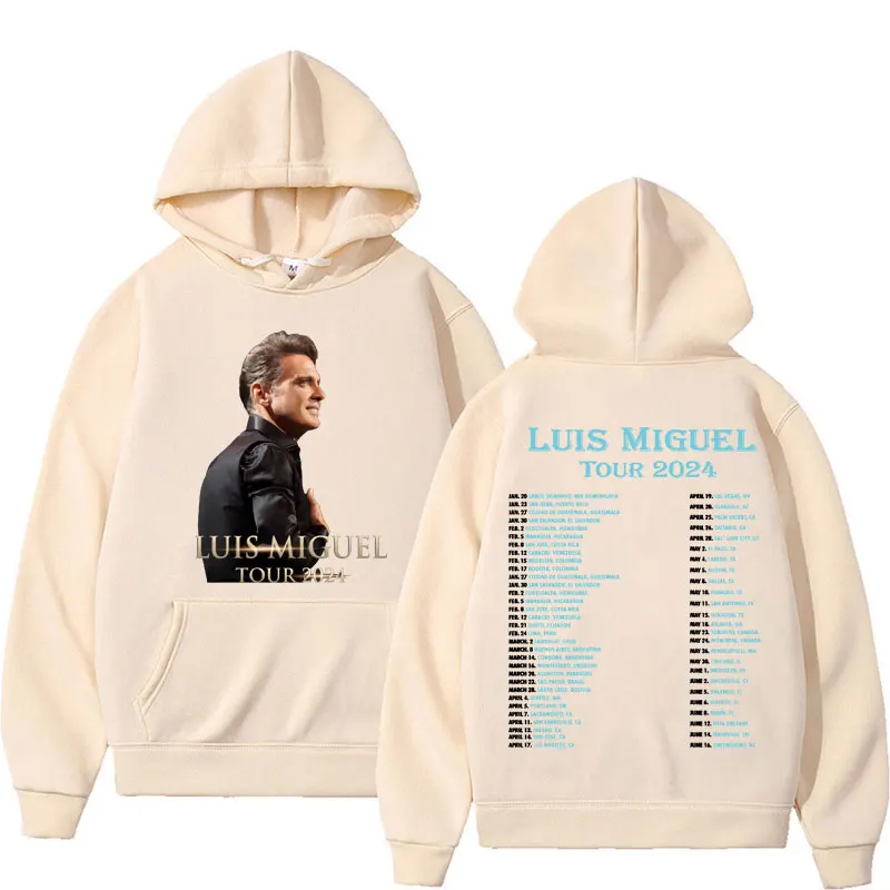 Anni \'90 Retro Luis Miguel Tour 2024 nuovo Album felpe con cappuccio uomo donna Harajuku moda Hip Hop Street felpa Casual accogliente in pile con