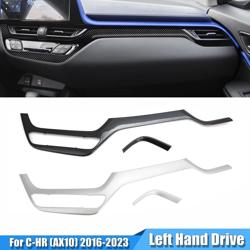 

For Toyota C-HR CHR AX10 2016-2023 LHD Center Console Dashboard Panel Trim Sticker Cover Frame Decoration ABS Carbon Fiber Look