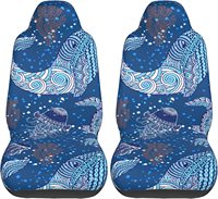 Whale Jellyfish Turtle Car Seat Covers Vehicle Front Seat Covers Universal Fit Seat Protector 2 Pcs