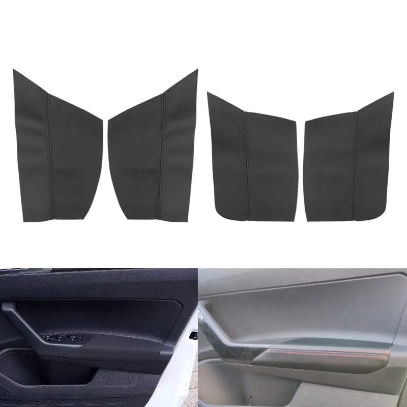 

4pcs Car-styling Microfiber Leather Door Armrest Panel Cover Protective Trim For VW Polo MK6 2019