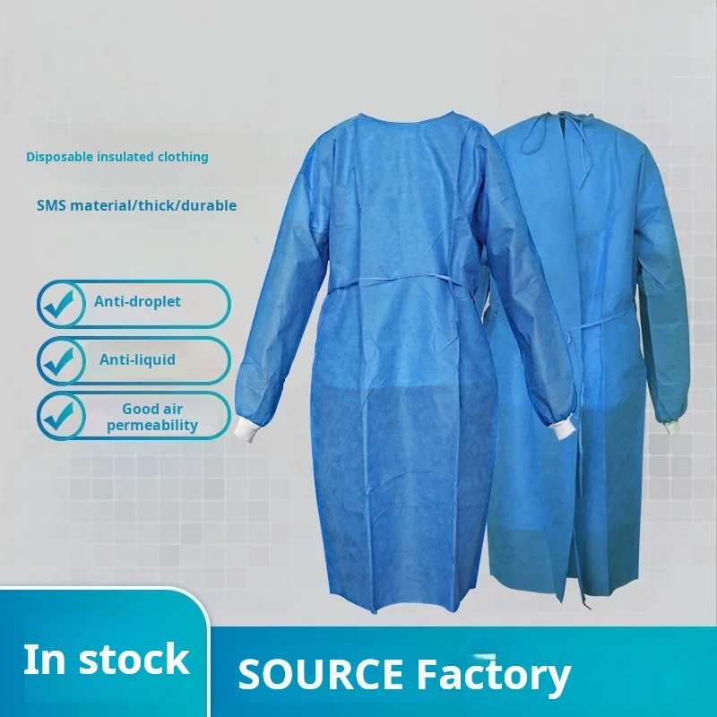 

2-piece disposable protective suit for spray painting and cleaning work, SMS non-woven fabric coated waterproof work suit