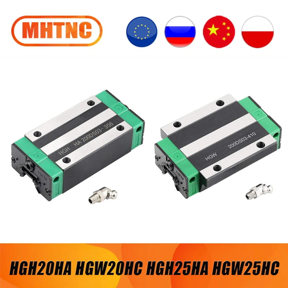 1 PC Slider Block HGH20HA HGW20HC HGH25HA HGW25HC for HGR20/HGR25 Linear Guides Slides Bearing for CNC Router