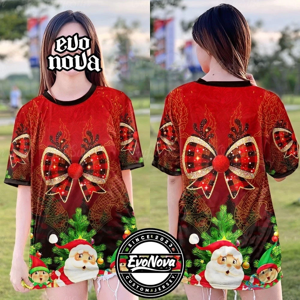 

Merry Christmas T Shirt Jersey Full Sublimation Microfiber Tee Christmas Santas Xmas Unisex Adults Kids New Year Family Clothing