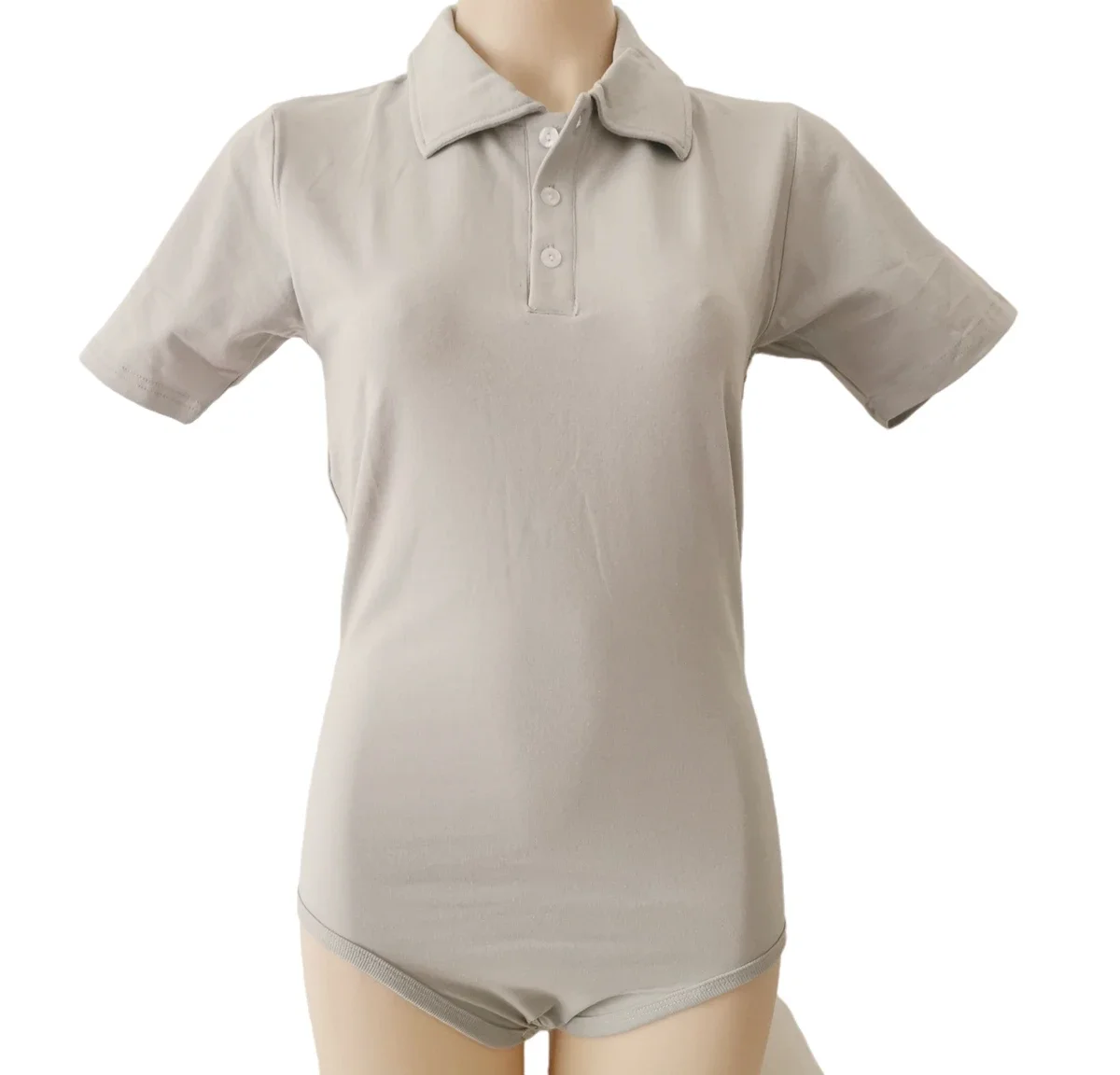 Men's Adult Pure Cotton Grey Bodysuit /Women Adult Lapel Onesie/Adult Polo Bodysuit/ABDL Soft Comfortable Couple Home Playsuits