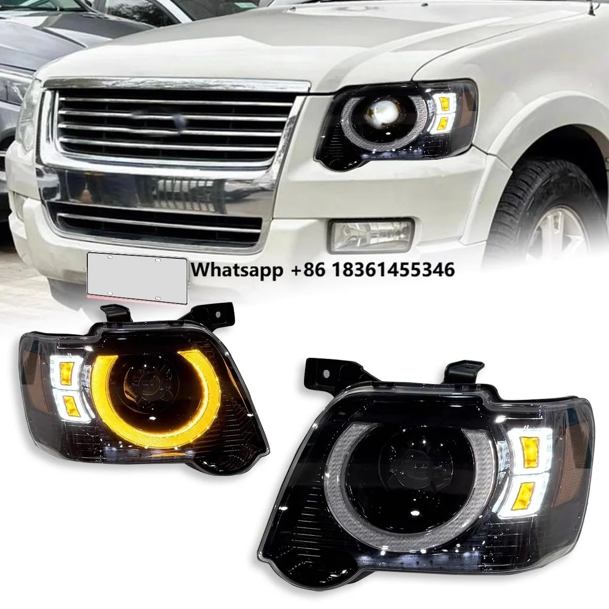 LED Front Headlight for  Expedition 06-10 modified DRL Daytime Running Light turn signal Car Accessories