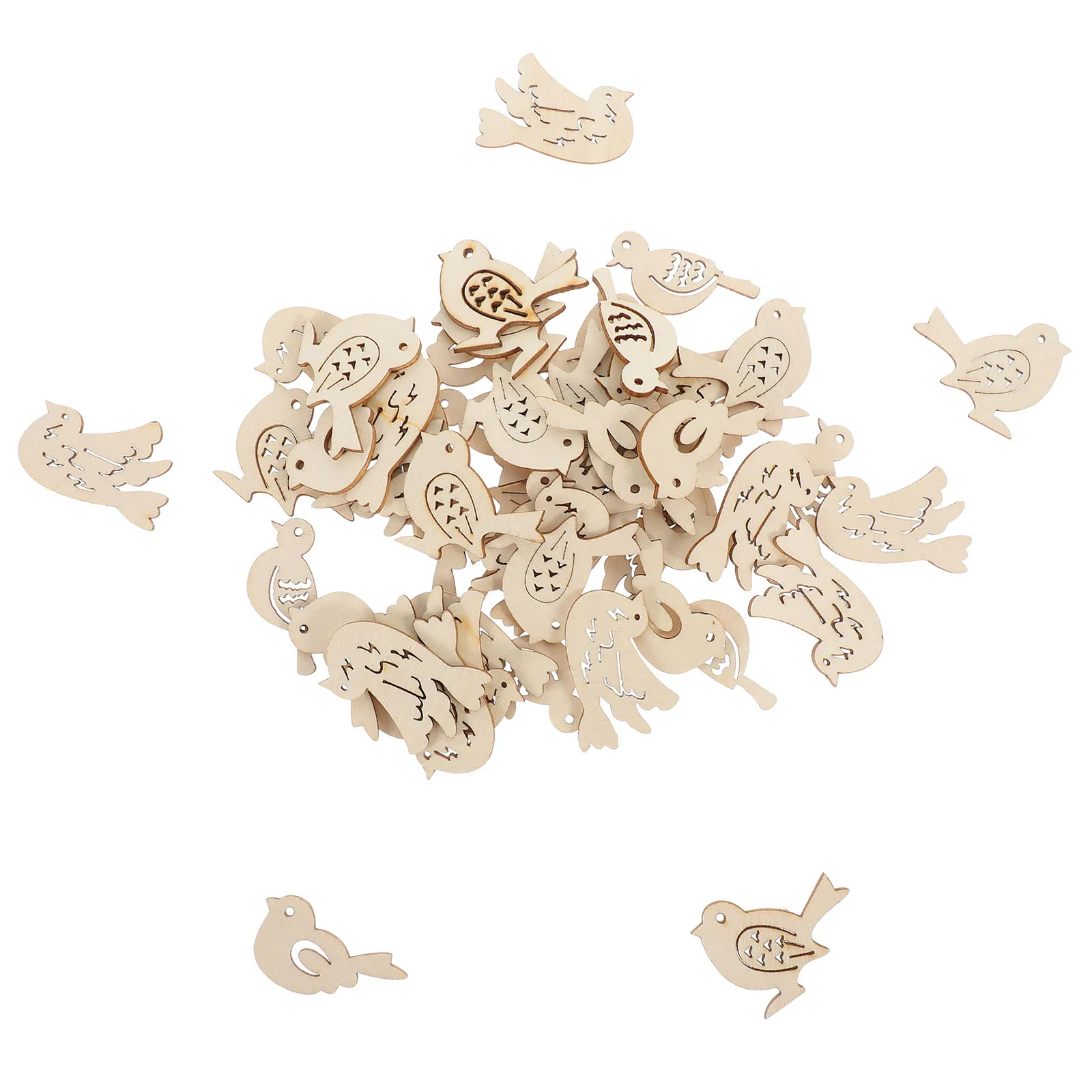 

50 Pcs Bird Cutouts Pendant Crafts Decoration for Home Sculptures Embellishments