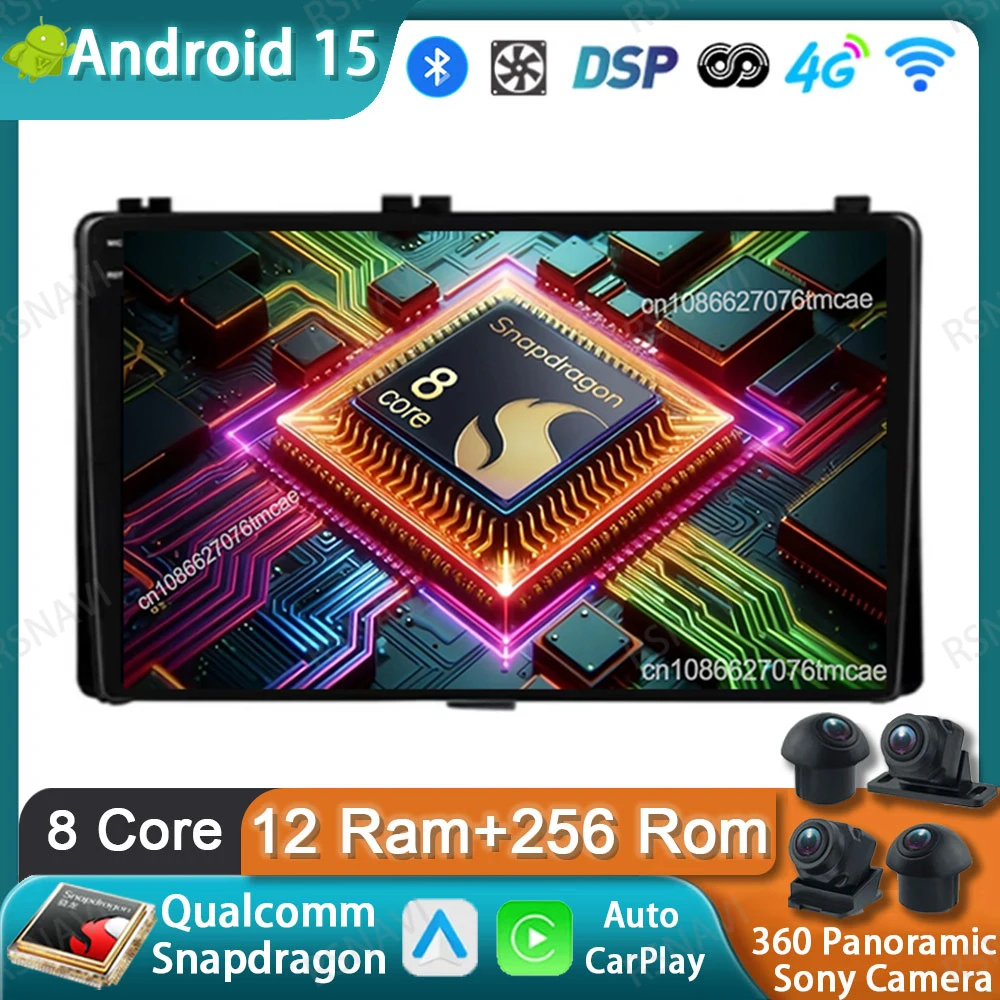 

Car Radio Android 15 For Toyota Corolla Auris 2017 2018 GPS DSP Head Unit Stereo Autoradio 4G LTE Viedo Player QLED DVD 5G WIFI