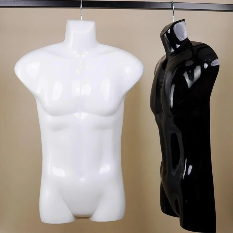 Black and white dummy model half-body durable display stand clothing store Hanfu model props men