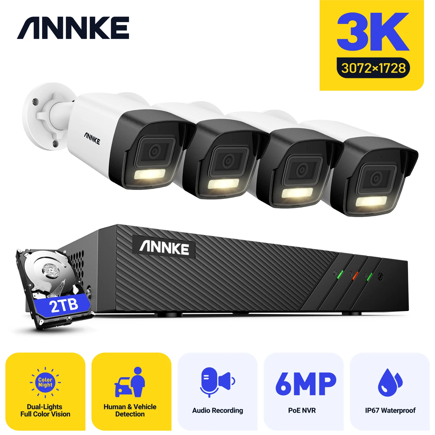 

ANNKE 8CH CCTV Security Camera System 5MP Smart IR Network Camera Night Vision Motion Detection Remote Monitor Surveillance Kit