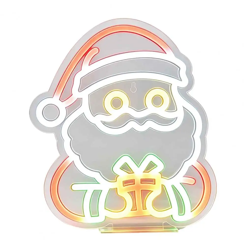 Flexible Cartoon Shape Lamps Christmas Led Neon Sign with Stand Santa Claus Elk Snowman Decorative Light for Home for Home