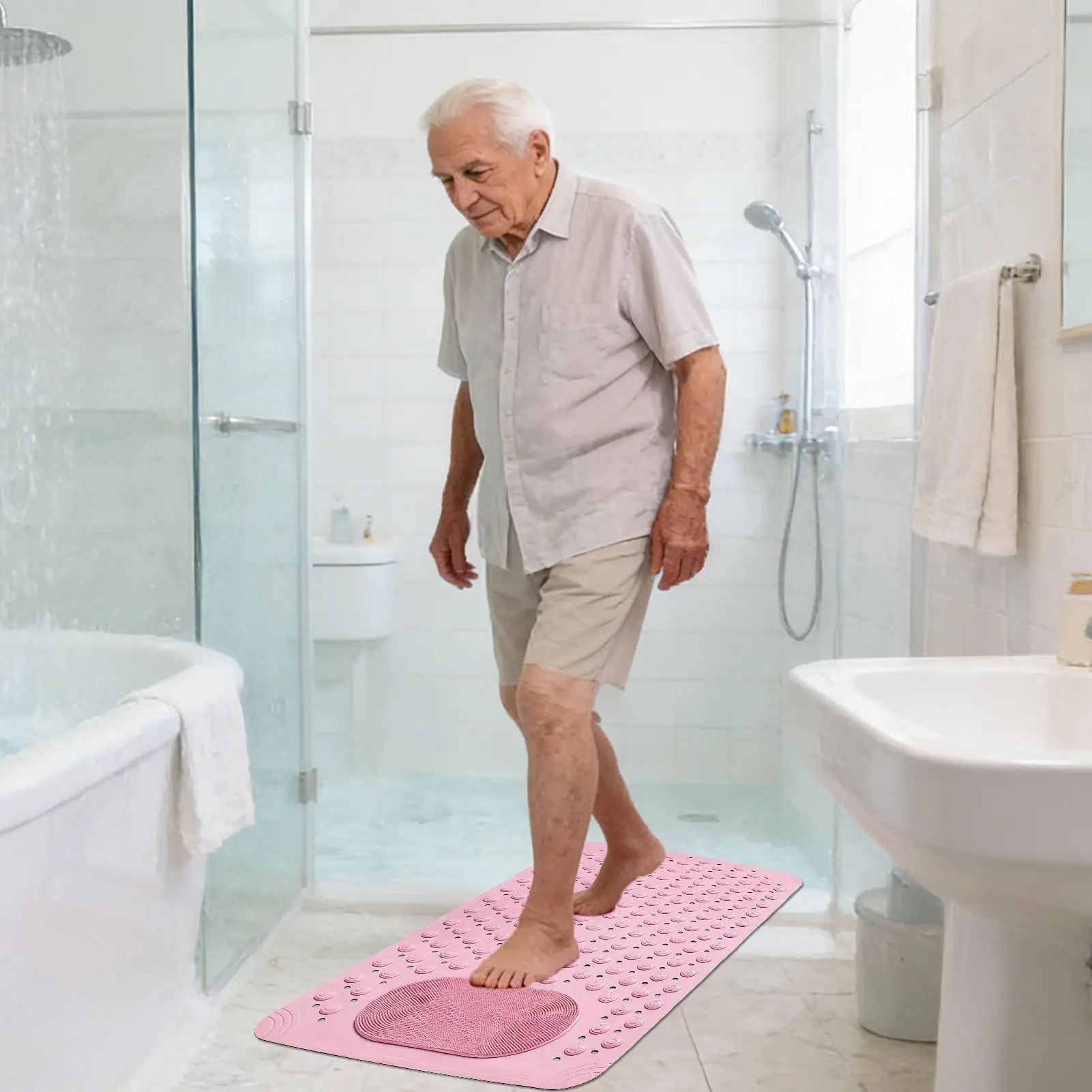 

Shower Mat Quick Dry Bathtub Floor Pad Long Bathtub Mat For Home Apartment Rv Camping Gym Hotel Hospital Daycare