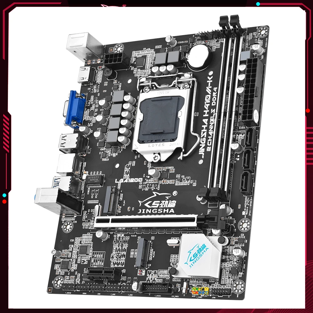 H410M-K Motherboard LGA 1200 Kit Desktop Motherboards Support SATA3.0 M.2 NVME/NGFF USB3.0/2.0 Gigabit LAN for I3 I5 I7 10th CPU