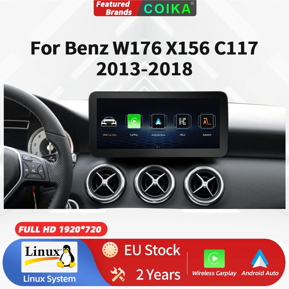 Wireless Carplay 1920*720 Touch screen Multimedia For Mercedes Benz A Class W176 X156 C117 auto parts and accessories Head Unit