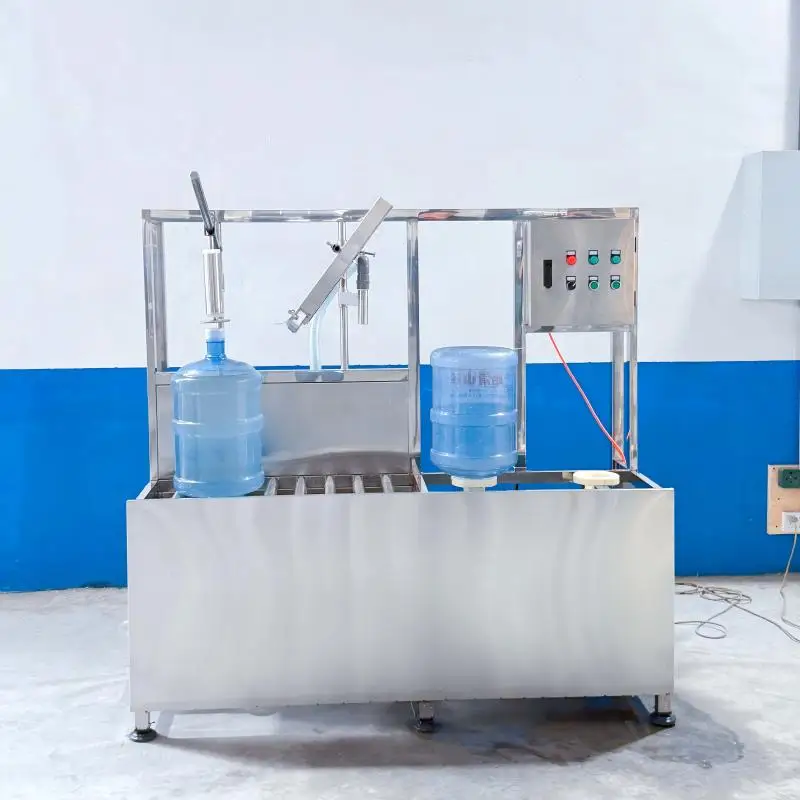 Semi Automatic Bucket Water Filling Machine 18.9L Flushing Filling and Capping Integrated Machine