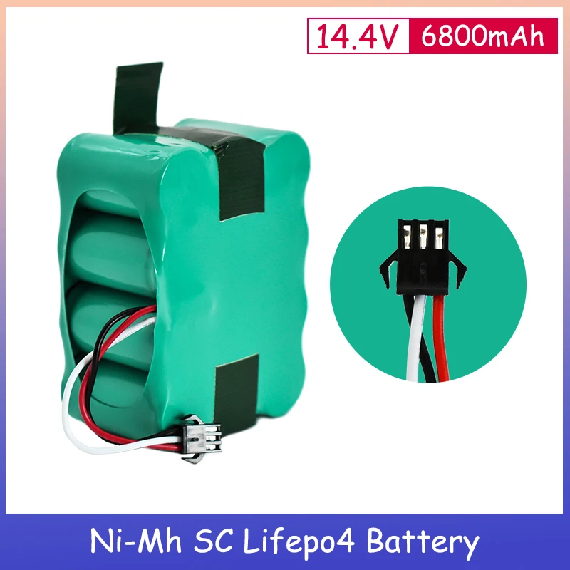 14.4V Ni-Mh SC Battery 6800mAh for KV8 XR210 XR510 XR210A XR210B XR510B XR510C Vacuum Cleaner Sweeping Robots Lifepo4 Battery