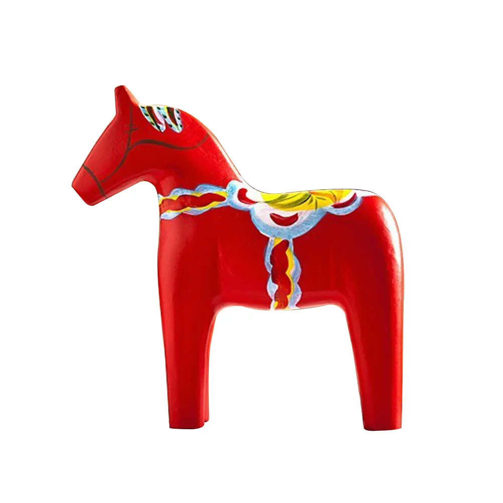 

Wood Horse Decoration Red Small Size Hand Carved Woodcrafts Vintage Home Table Decor Gift for Office Bedroom Party