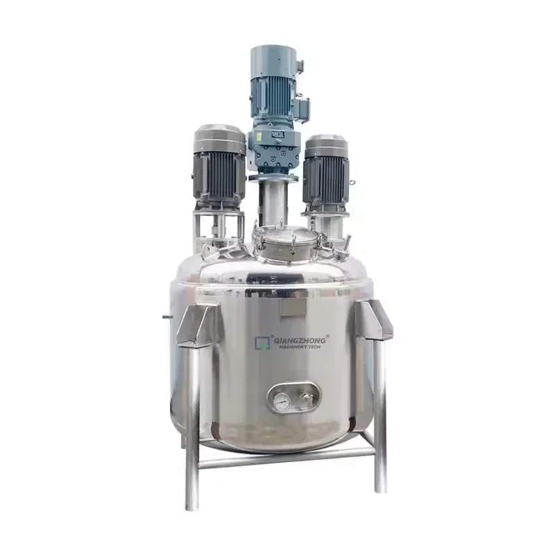 hot sale Heated Jacketed 500L Mixing Agitator Tank 1.5kw Electric Stainless Steel 316/304 Pump Vacuum Detergent Mixing Equipment