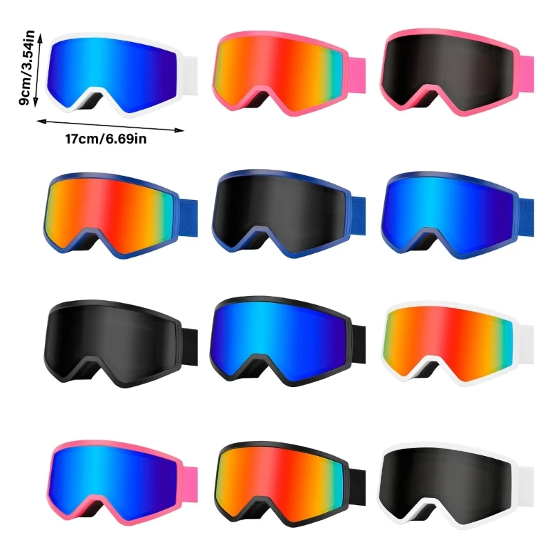 Children Ski Goggles Outdoor Sports Goggles Fog Resistant Snowboard Goggles Snow Goggles for Boy Girl Teen Winter Sports