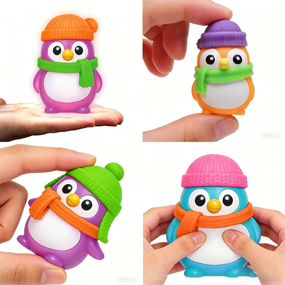 Glow In Dark Arctic Penguin Crunchy Squishy Fidget Toy