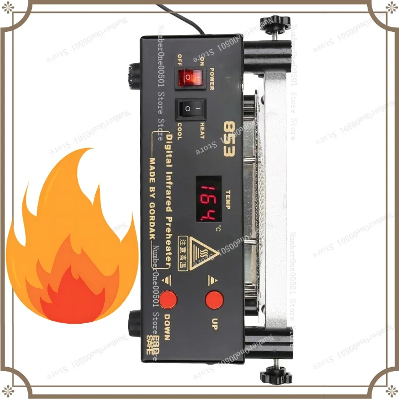 

Gordak 853 IR Preheater Station Bottom Heating Temperature Control Rework Station Lead Free Infrared Preheater Station