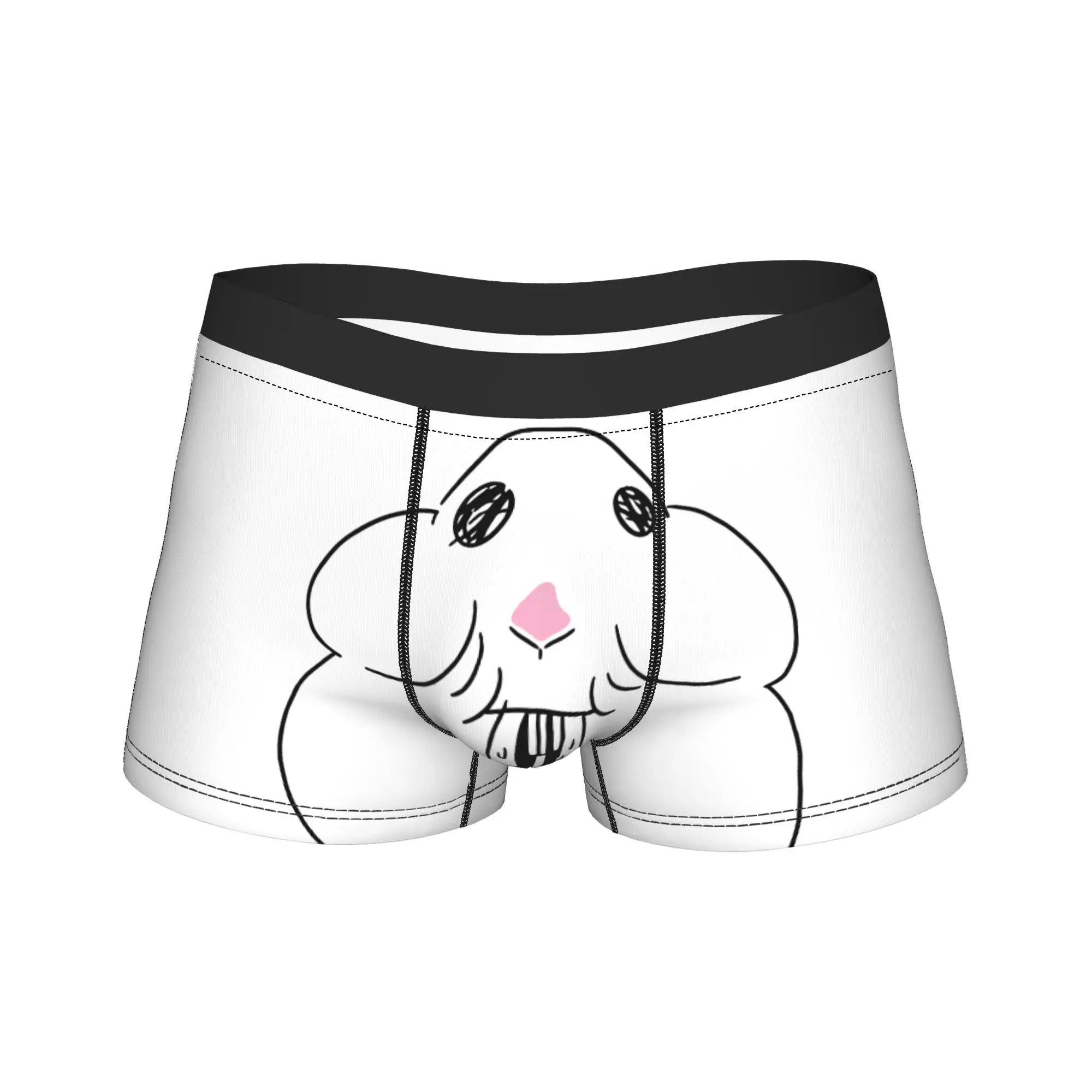 Happy Hamster Eating Face Funny Rodent Meme Underwear Sexy Soft Panties Design Boxer Brief For Man Pouch Large Size Boxer Shorts